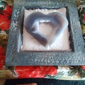 New Druzy Agate Large Crystal Heart